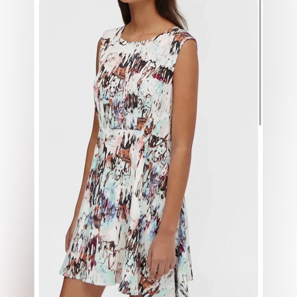 French Connection Women's Isla Ripple Printed A-Line Dress | size 12